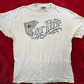 FAMOUS Men's White XL Cotton Graphic T-Shirt Streetwear Skater Tee Distressed