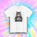 I Hate People Shirt Angry Cat Mugshot Funny Introvert Humor Graphic Tee S-5XL
