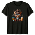 Kitten Drinking Coffee T-Shirt Cat Lover Coffee Lover Animal Birthday Gift