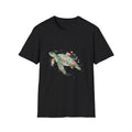 Turtle Ocean Floral Watercolor Boho Black Tee Nature Aesthetic T-Shirt