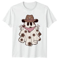 Cowboy Ghost Womens T-Shirt Western Halloween Boho Halloween Gift For Her