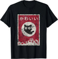 Kawaii cat Japanese Black Anime cat T-Shirt