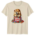 Chow Chow Puppy In Jar Love Hearts Men�s T-Shirt Women�s Tee Graphic Top