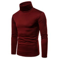Mens Stretch High Turtle Neck Roll Shirt Long Sleeve Winter Warm Jumper Tops <
