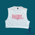 H.E.Arts Puff DADDY logo custom print men white crop sleeveless tank top S M L