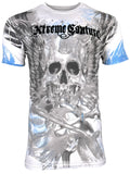 Xtreme Couture by Affliction Men's T-Shirt The Edge White Biker Skull