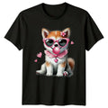 Cute Puppy Dog Sunglasses Bubblegum Animals Dogs Mens T-Shirt Womens Tee