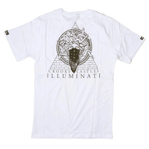 "Crooks & Castles Illuminati White T-Shirt: Cutting Edge Streetwear for Men"