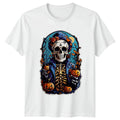 Skeleton With Pumpkins Unisex T-Shirt Halloween Gothic Horror Gift
