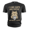 Funny Coffee and Cats T-shirt I like cats coffee and maybe 3 people shirt, S-5XL