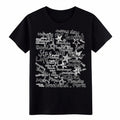 Hand Drawn Word Collage T-Shirt Casual Life Quote Graphic Tee for Everyday Wear
