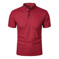 Men Grandad Henley Shirts Short Sleeve Tee T-Shirt Casual Button Golf Blouse Top
