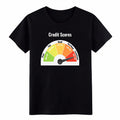 Funny Credit Score Gauge Graphic Unisex T-Shirt S-5XL Cotton Tee Free Shipping