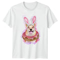 Cute Dog Donut Bunny Ears T-Shirt Kawaii Dessert Dog Lover Easter Gift
