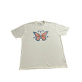 Butterfly Graphic Tee Mens 2XL Cream Patriotic Stars USA Casual Boho Shirt NWT