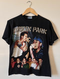 Vintage Y2K Bootleg Linkin Park LP Rock Band Black Rap Tee Shirt Sz M Rare