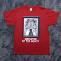Garfield Shirt Mens Large Red Employee Of The Month Graphic Cartoon Jerzees Tee
