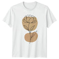 Abstract Minimalist Line Art Flower T-Shirt Boho Botanical Floral Nature
