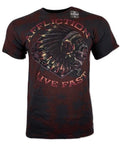 AFFLICTION Men's T-shirt AC FAST TRACK Indian Skull Black Biker MMA S-4XL