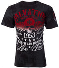 Archaic By Affliction Men's T-Shirt BLACK TIDE Skull Biker Black S-5XL