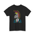 Unisex Adult T Shirt Pop Art Zebra Punk Wearing Suit Fun Animal Zoo Graphic Tee