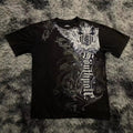 [6 Variants][S-4XL] Black Gothic Winged Graphic Tee | Dark Streetwear Y2K