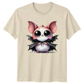 Cute Halloween Bat Animals Mens T-Shirt Womens Tee Graphic Unisex Top