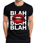 BLAH BLAH BLAH Red Lips Lipstick Pop Art Cheeky Sarcastic Mens T-Shirt