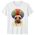 Pug Clown Dog Funny Animals Mens T-Shirt Cute Pet Tee