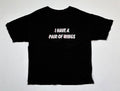 Y2K Angel Wings Graphic Tee Black Double Sided Print Streetwear Size L