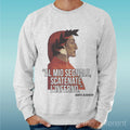 Felpa Man Light Sweater Light Grey " Al My Signal Dante Funny "