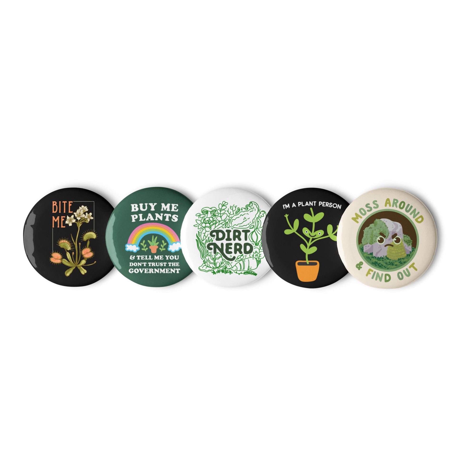 Gardening Plant Person Silly Set of Pins