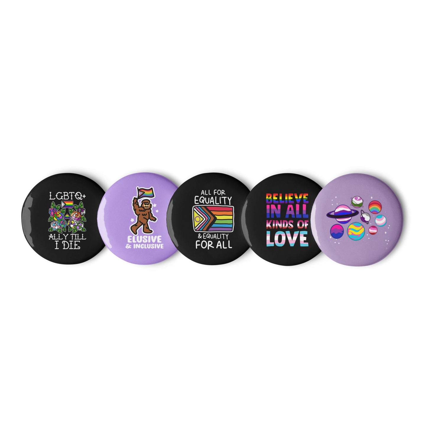 LGBTQ+ Ally Till I Die Set of Pins