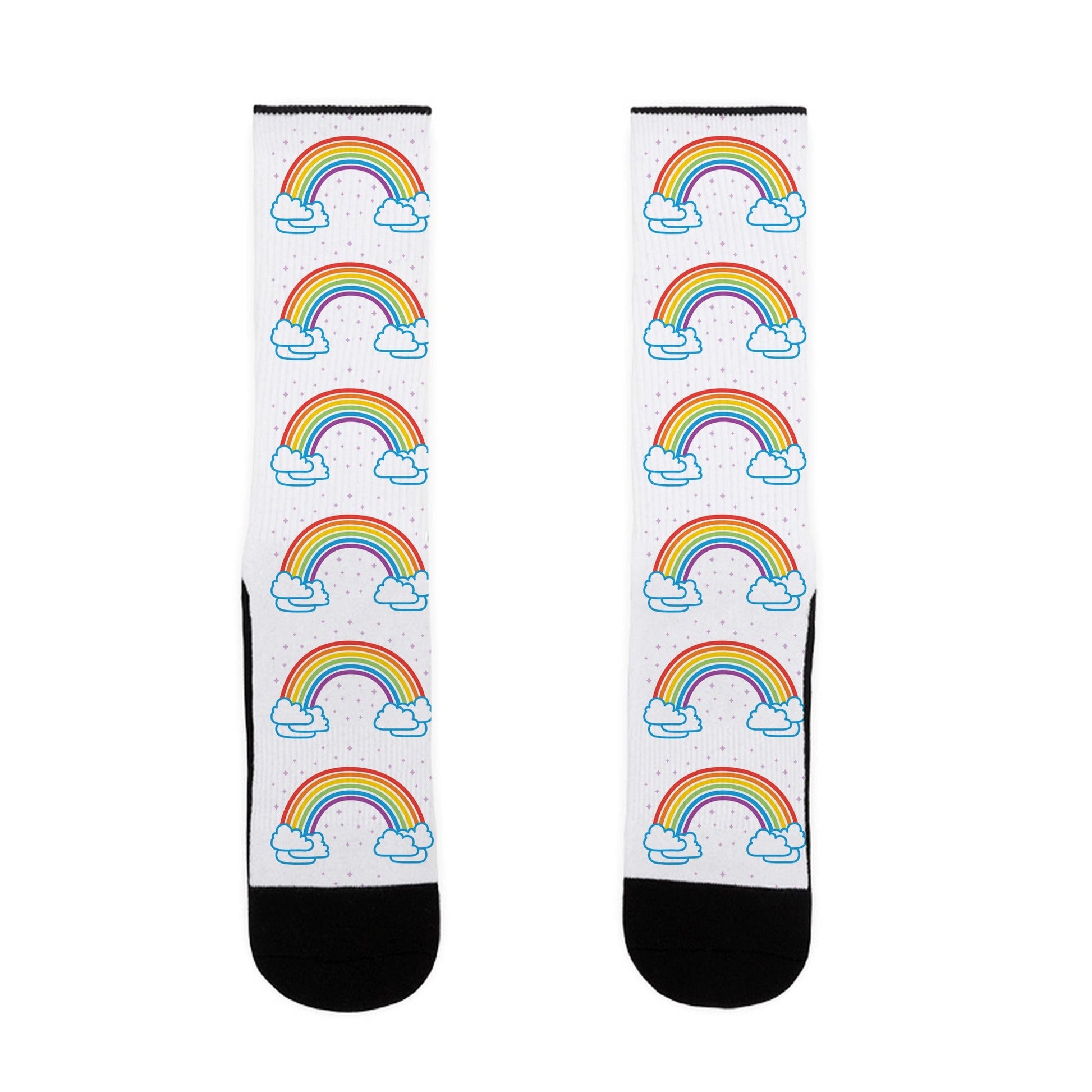 Cute Rainbow and Clouds Pattern Socks