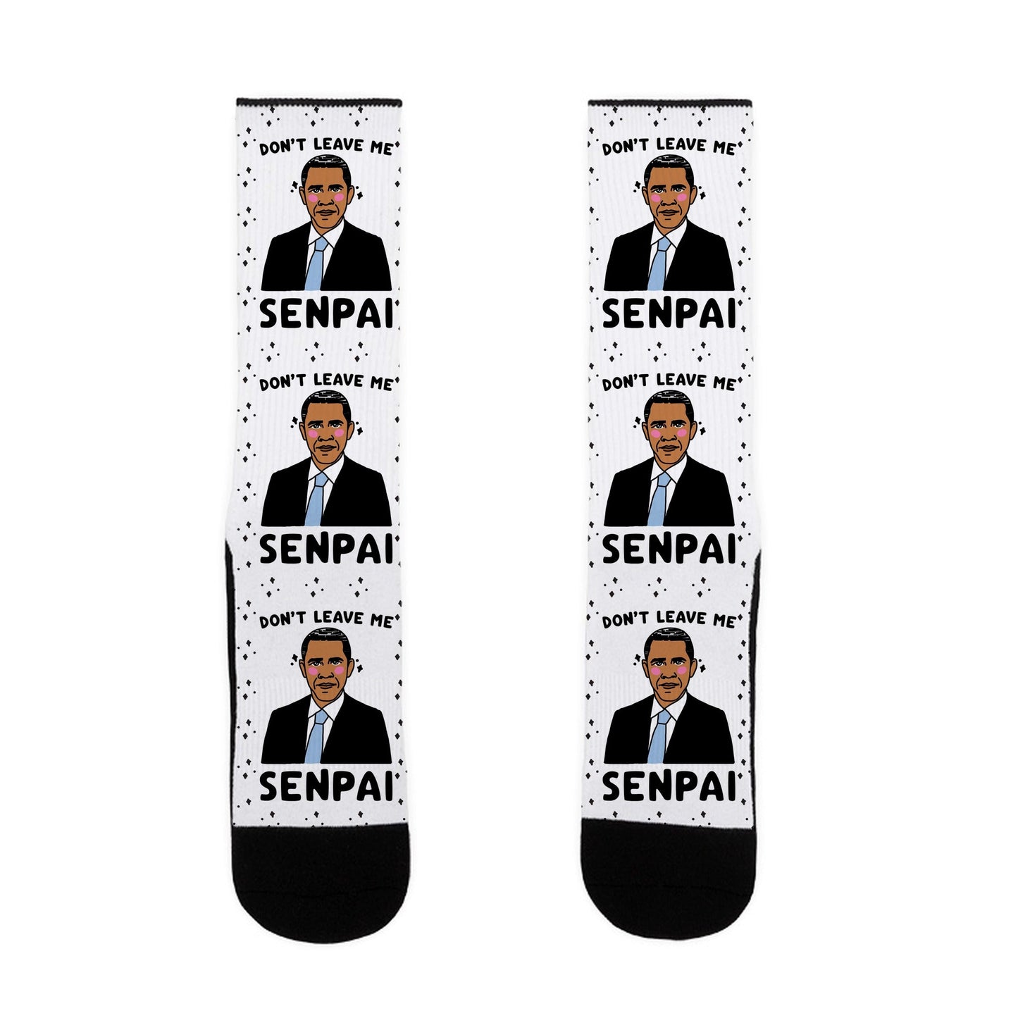 Don't Leave Me Senpai Obama Socks