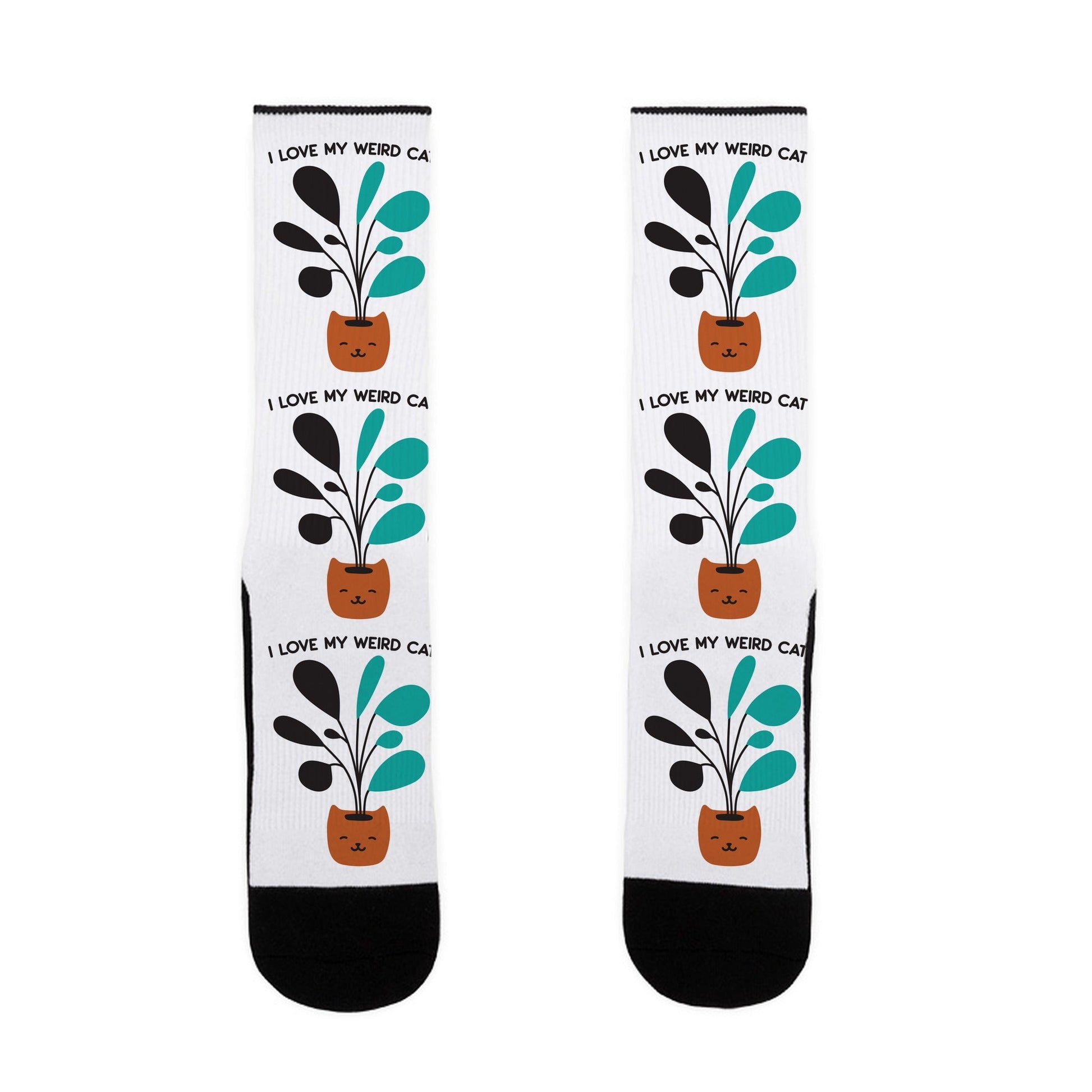 I Love My Weird Cat (Plant) Socks