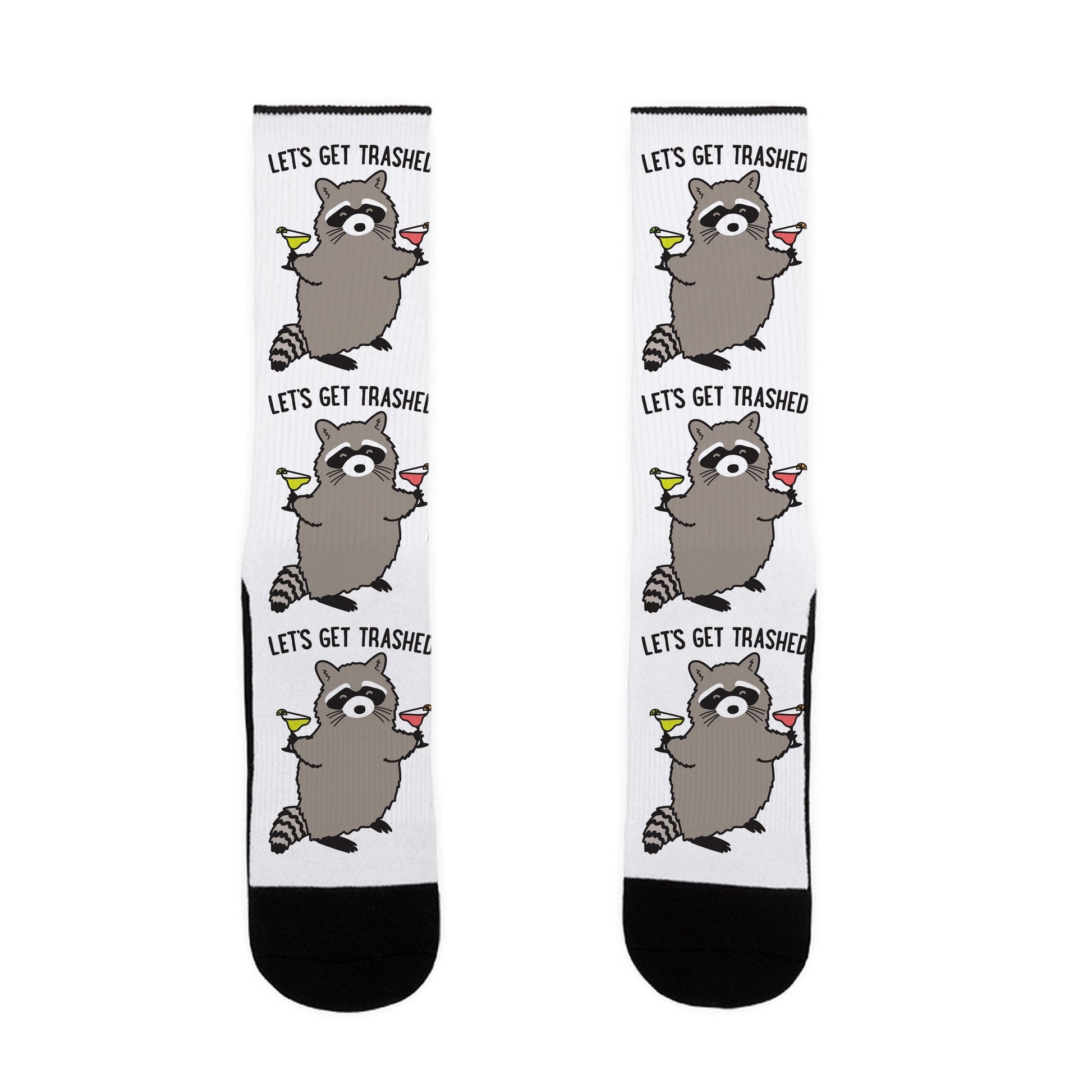 Let's Get Trashed Margarita Raccoon Socks