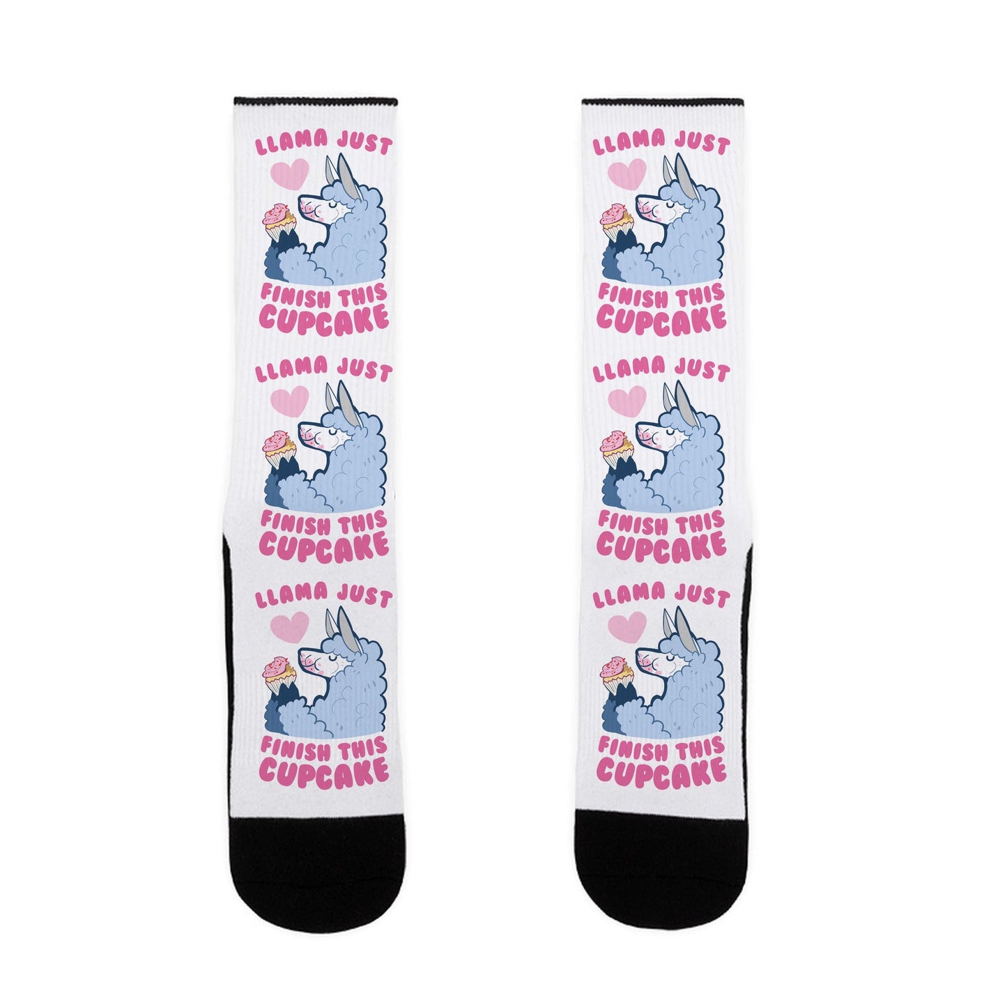 Llama Just Finish This Cupcake Socks