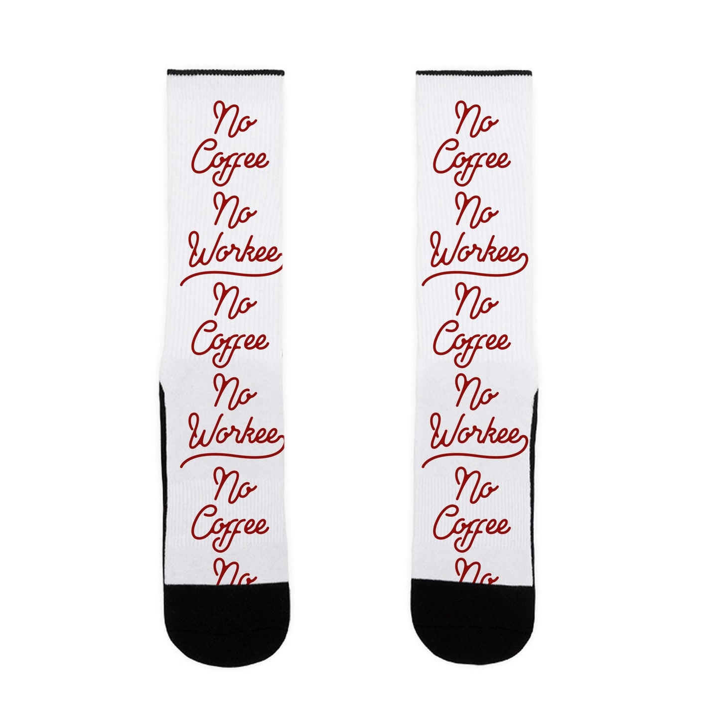No Coffee No Workee Red Socks