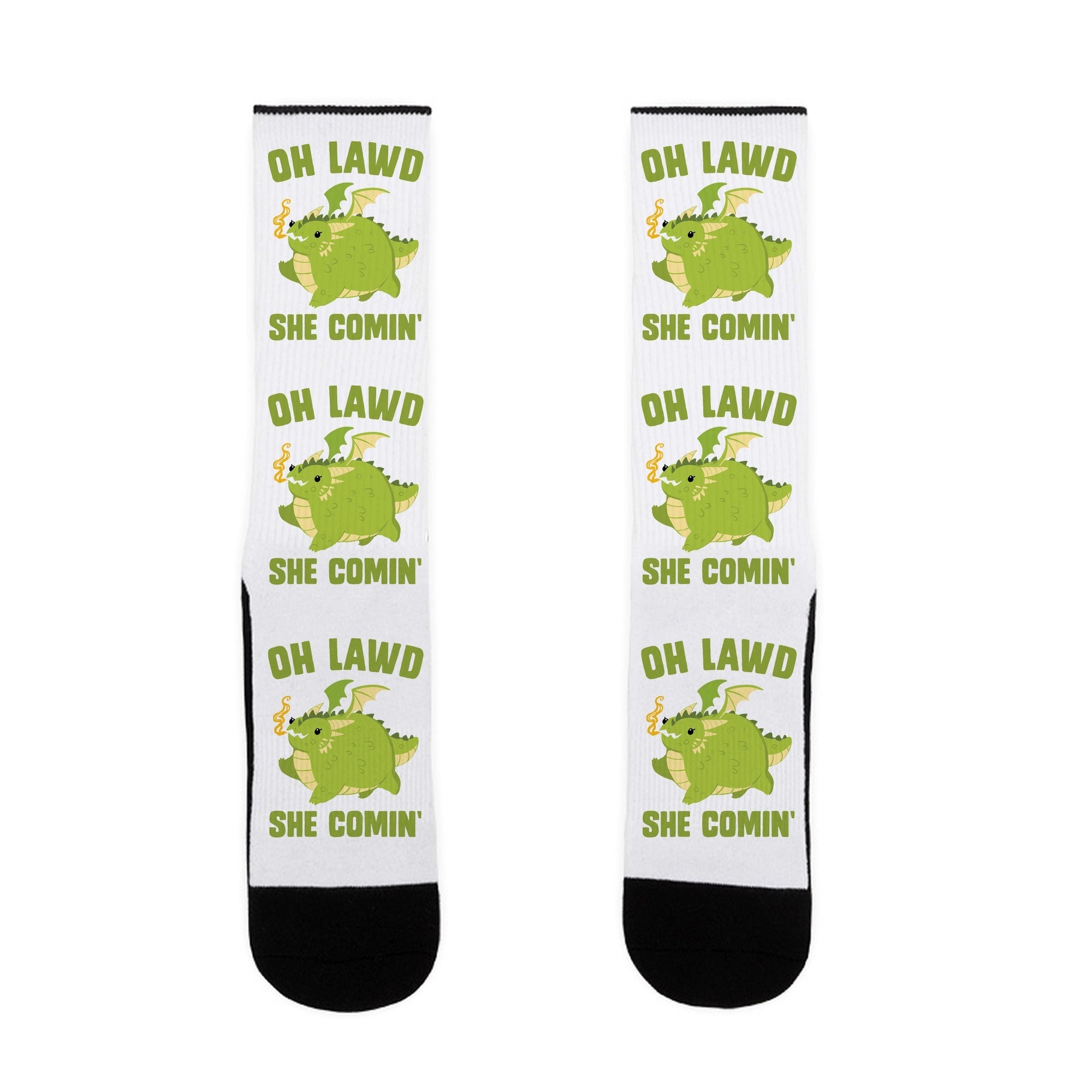 OH LAWD SHE COMIN' Dragon Socks