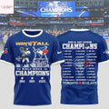 Toronto Blue Jays 2025 World Series Champions AL East Divison 3D T-Shirt