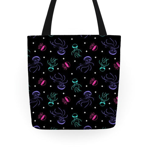 Jellyfish Glow Pattern Tote Bag