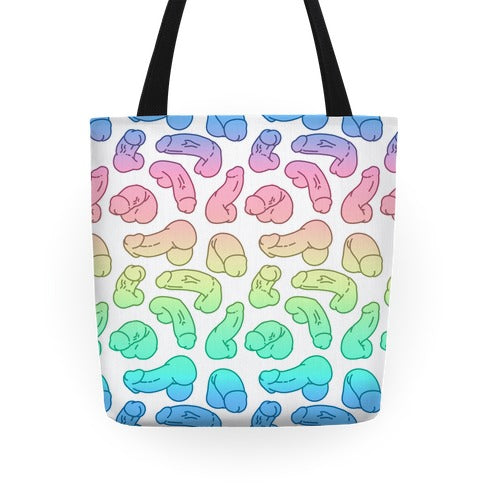 Pastel Penis Pattern Tote Bag