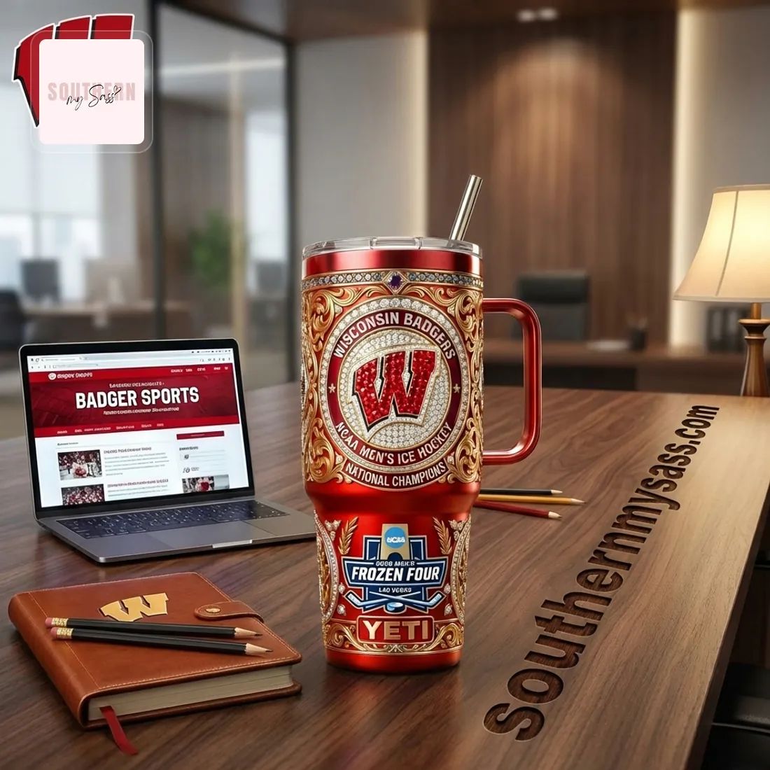 Wisconsin Badgers NCAA Men’s Ice Hockey National Champions YETI Tumbler