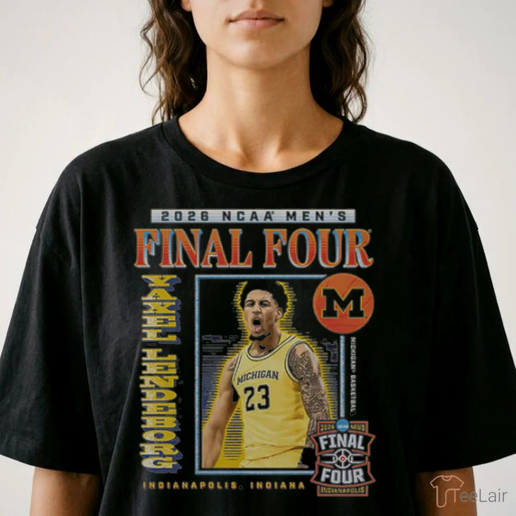 Michigan Wolverines Men’S Basketball Campus Ink Yaxel Lendeborg Final Four T-Shirt
