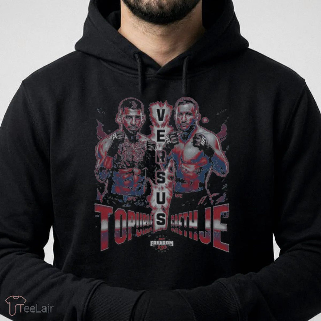 UFC Freedom 250 Ilia Topuria Vs. Justin Gaethje Matchup WHT T-Shirt