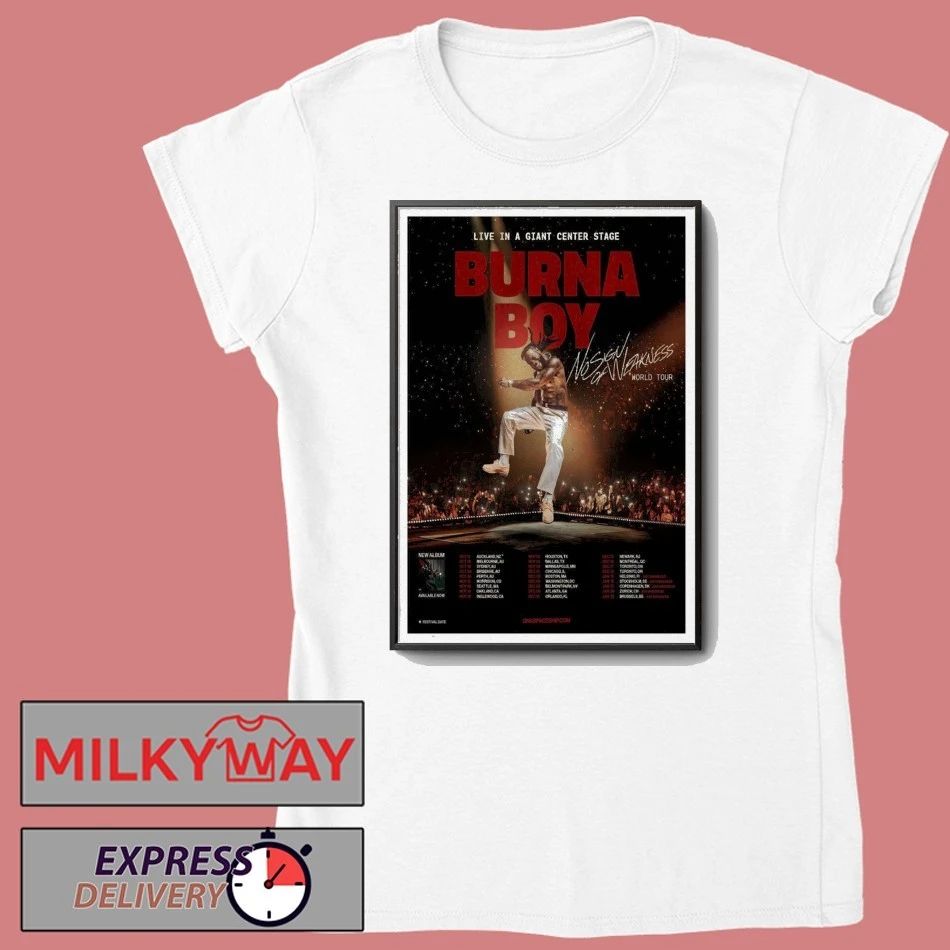 Burna Boy No Sign Of Weakness World Tour 2025 Poster shirt