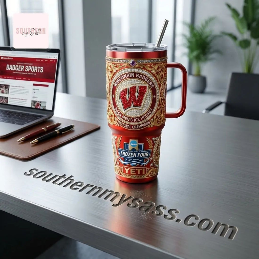 Wisconsin Badgers NCAA Men’s Ice Hockey National Champions YETI Tumbler