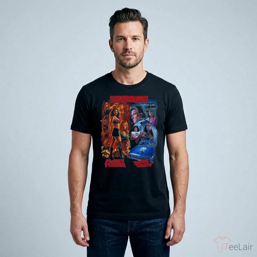 GRINDHOUSE DOUBLE-FEATURE MAYHEM – T-SHIRT