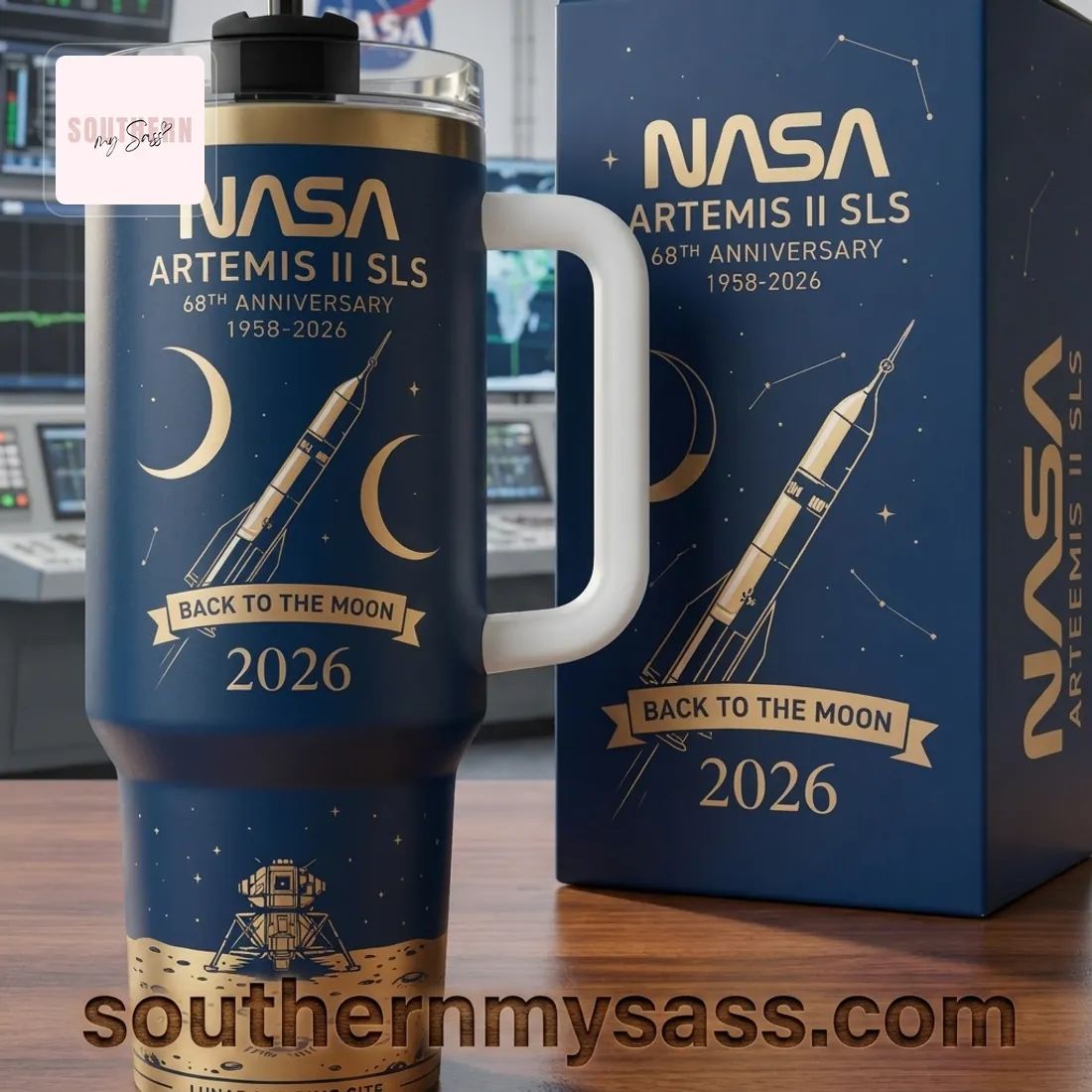 NASA Artemis II SLS 68th Anniversary 1958-2026 Back to the Moon Insulated Tumbler